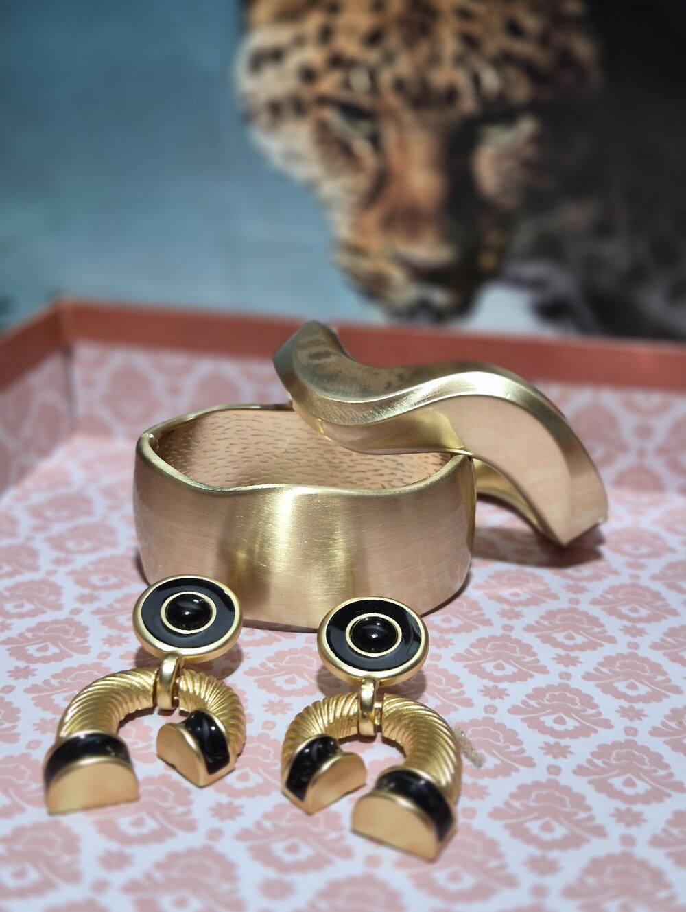 Matte Gold-Tone Sculptural Cuff Bracelet - Women Jewelry Bracelet in Gold Matte